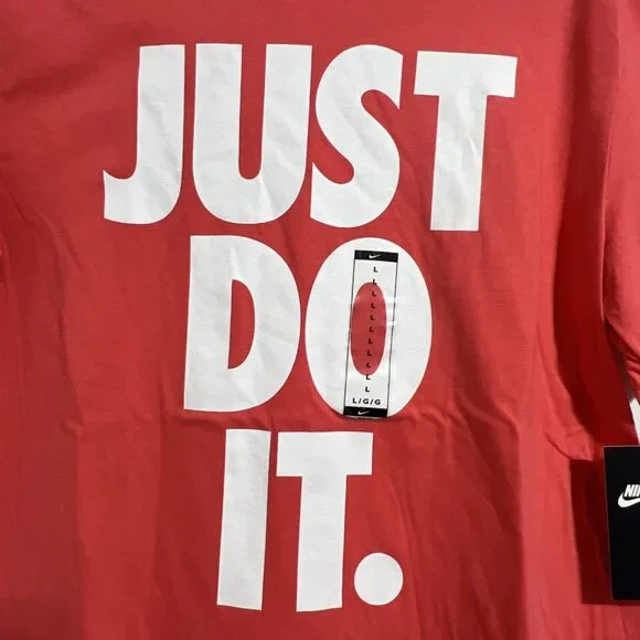 Nike Tee Sportswear Just Do It. Logo Coral Men’s Large - Picture 3 of 9